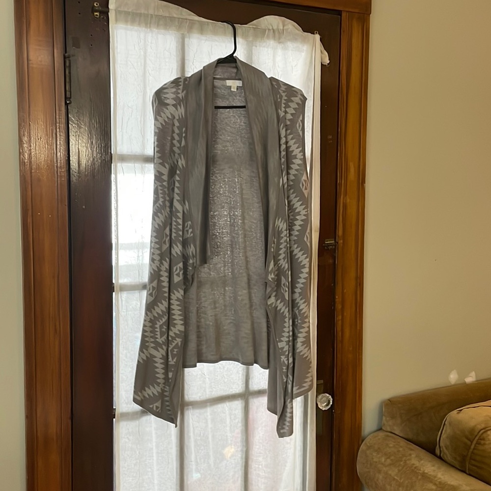 Grey tribal print vest